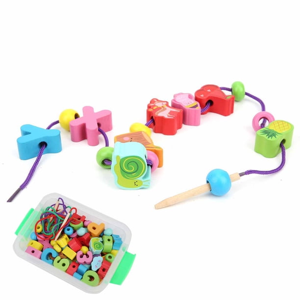 Bebé Bebé Cordones Cuentas Juguete De Madera Infantil Cuerda Juguetes Para Enhebrar DIY Regalo De Cumpleaños Educativo