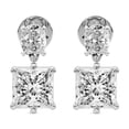 thumbnail image 3 of IGI Certified 10 Carat Princess Shape Lab Grown Diamond Earrings | 18K White Gold | Sparkling Cascades Dangling Lab Diamond Earrings | Prong Setting | FG-VS1-VS2 Quality Friendly Diamonds, 3 of 5