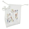 thumbnail image 2 of Art Fabric Pouch Set of 2, Watercolor Paint Splashes Materials Palette Paint Tubes Brushes with Paint Stains Print, Drawstring Bag for Toiletries Masks and Favors, 9" x 6", Multicolor, by Ambesonne, 2 of 2