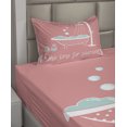 thumbnail image 2 of Ambesonne Coral Fitted & Top Sheet Set with Sham, Tub with Inspirational Saying, Coral and Turquoise, 2 of 4