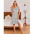 thumbnail image 2 of Ekouaer Womens Nightgown Short Sleeves Sleepwear V Neck Nightgowns for Women Petal Sleeves Houses Dress Sleepshirt, 2 of 6