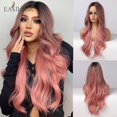 thumbnail image 1 of EASIHAIR Ombre marrón claro rubio platino largo ondulado parte media peluca de pelo Cosplay Natural resistente al calor peluca sintética para mujeres Tan Jianjun  unisex, 1 of 2