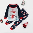 thumbnail image 2 of HOWPAY Matching Family Christmas Pajamas Snowman Graphic Crew Neck Long Sleeve Tops and Pants Sleepwear Outfits for Women Men Soft 2 Piece Xmas Lounge Sets Blue 6T, 2 of 7