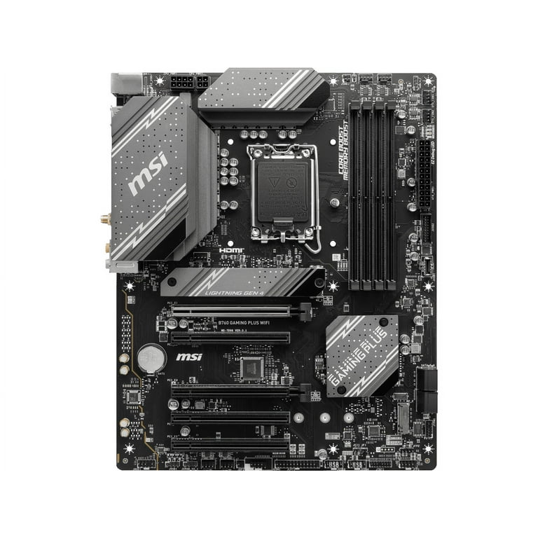 MSI B760 GAMING PLUS WIFI LGA 1700 (280) DDR5 ATX Motherboards - Intel, SATA 6Gbps, Wi-Fi 6E, Bluetooth 5.3, 7.1 HD Audio, PCIe 4.0 x16, 2.5G LAN MSI B760 GAMING PLUS WIFI LGA 1700 (280) DDR5 ATX Motherboards - Intel, SATA 6Gbps, Wi-Fi 6E, Bluetooth 5.3, 7.1 HD Audio, PCIe 4.0 x16, 2.5G LAN