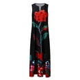 thumbnail image 4 of IROINNID Shift Dress For Women Summer Plus Size Dress Sleeveless Long Dress V-Neck Full-Length Dress, 4 of 4