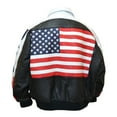 thumbnail image 3 of Men's Designer Leather Bomber U.S.A Patriotic Flag Genuine Leather Jacket SouthBeachLeather, 3 of 6