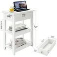 thumbnail image 7 of Tapoja End Table Living Room, Narrow Nightstand with Darwer and Shelf, 3-Tier Sofa Side Table for Small Space, White, 7 of 7