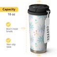 thumbnail image 4 of 18oz Travel Coffee Mug, 316 Stainless Steel Vacuum Insulated Tumbler with 2-in-1 Straw Lid & Strap, Daisy Floral Print, 4 of 6