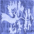 thumbnail image 1 of Ahgly Company Machine Washable Indoor Square Persian Blue Traditional Area Rugs, 4' Square, 1 of 4