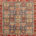 thumbnail image 1 of Ahgly Company Tapis d'Intérieur Carrés Abstraits Rouge Brique de Feu Abstrait, 5 Pieds Carré, 1 of 6