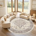 thumbnail image 1 of Alfombra redonda LOONGRUG 305x305 cm lavable estilo boho floral, 1 of 7
