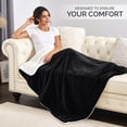 thumbnail image 3 of Imperial Rooms Black Sherpa Fleece Blanket, 2 Pack, Throw Size 50 x 60 Inches, Ultra Soft Reversible Plush Warm Blanket for Bed, Couch & Sofa, All-Season Comfort, 3 of 7