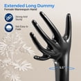 thumbnail image 3 of SereneLife Jewelry Hand Display Holder, Extended Long Dummy Female Mannequin Hand, Black Organizer for Accessories, Suitable to Show Off Jewelries such as Ring, Bracelet, Bangle, Watch, Glove, etc, 3 of 5