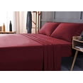 thumbnail image 1 of the Season Essentials Wrinkle Free Sheet Sets with Deep Pockets & Stain Resistant, 4 pc, 1800 Thread Count Bamboo Based, Burgundy, Full, 1 of 11