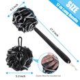 thumbnail image 5 of Loofah with Handle Loofah Sponge Set, PE Mesh Exfoliating Loofah Back Scrubber, 17" Anti-Slip Plastic Handle Loofah Bath Sponge Fluffy Shower Sponge-Black with White Edge, 5 of 7