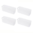 thumbnail image 3 of Plastic Home Organizer Storage Bin with Handles,White Storage Containers Baskets Organize for Bathroom Bedroom Kitchen Pantry Office,10X4X3.7inch, 3 of 6
