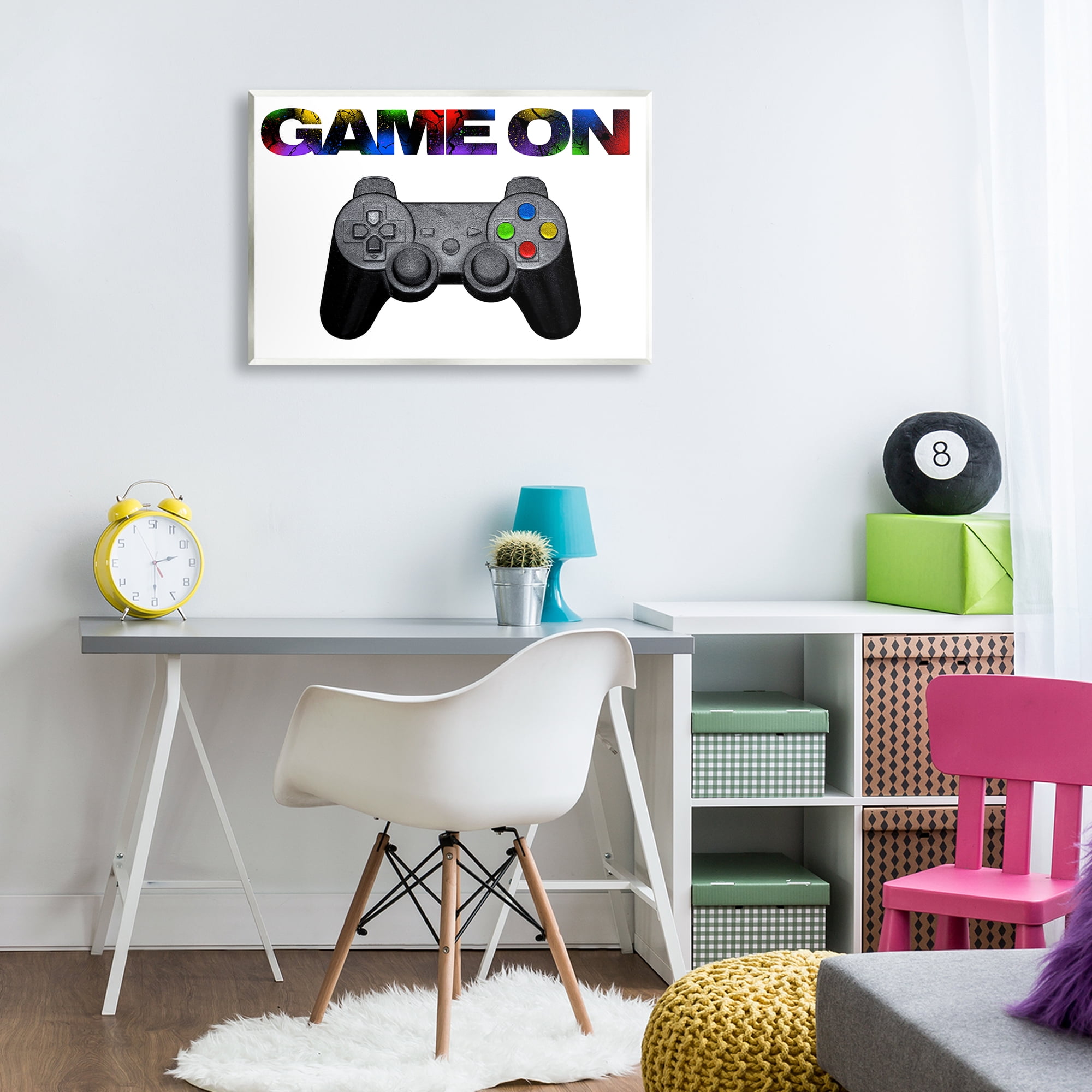 Stupell Industries Controller Game On Splatter Wall Plaque Art, design by Marcus Prime