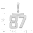 thumbnail image 2 of 14k White Gold Polished Finish Medium Size Number 87 Charm Pendant, 2 of 2