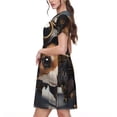 thumbnail image 2 of Easygdp Steampunk Squirrel Pilot para Vestido Transpirable de Mujer, Vestido Suelto de Manga Corta con Pliegues y Bolsillos para el Verano, 2 of 6