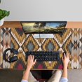 thumbnail image 4 of Long Mouse Pads for Desk,Brown Geometric Triangle Diamond Pattern Desk Mats on Top Of Desks, Desk Mouse Pad Extra Large with 3mm Non-Slip Base and Stitched Edge for Gaming,Office,Work,Home 47.3"x23.6", 4 of 6