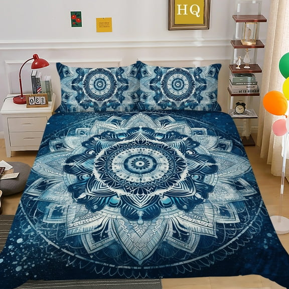 YJHDM Mandala Bedding Set 3D Women's Couple Duvet Cover Pillowcase 2/3pcs Bohemian Cover US All Size