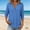 Dark Blue, variant on 3/4 Sleeve Shirt Womens Plain T-Shirt Top Button Relaxed V-neck T Shirt Dark Blue Size 3XL