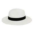 thumbnail image 2 of Womens Mens Wide Brim Straw Panama Hat Fedora Summer Beach Sun Hat Straw Hat for Women, 2 of 4