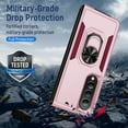 thumbnail image 4 of Designed for Samsung Galaxy Z Fold 4 5G Case, Military-Grade Drop Protection, Shockproof Phone Case Cover, Magnetic Car Mount Ring Kickstand Bumper Hard Case for Samsung Galaxy Z Fold 4,Pink/Rose, 4 of 9
