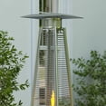 thumbnail image 3 of Merrick Lane Stainless Steel Pyramid Shape Portable Outdoor Patio Heater - 7.5 Feet Tall in Slate Gray, 3 of 11