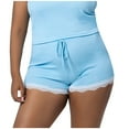 thumbnail image 2 of aidice Ribbed Knit Shorts for Women Pajama Shorts Drawstring Elastic Waisted Stretchy Sleep Shorts Loungewear, 2 of 8