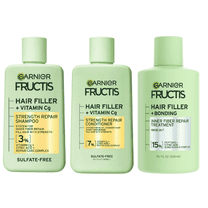 Garnier Fructis Hair Filler Vitamin Strength Repair Shampoo, Conditioner, & Treatment Set, 10.1 fl oz