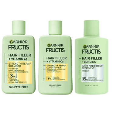 Garnier Fructis Hair Filler Vitamin Strength Repair Shampoo, Conditioner, & Treatment Set, 10.1 fl oz