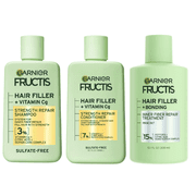 Garnier Fructis Hair Filler Vitamin Strength Repair Shampoo, Conditioner, & Treatment Set, 10.1 fl oz