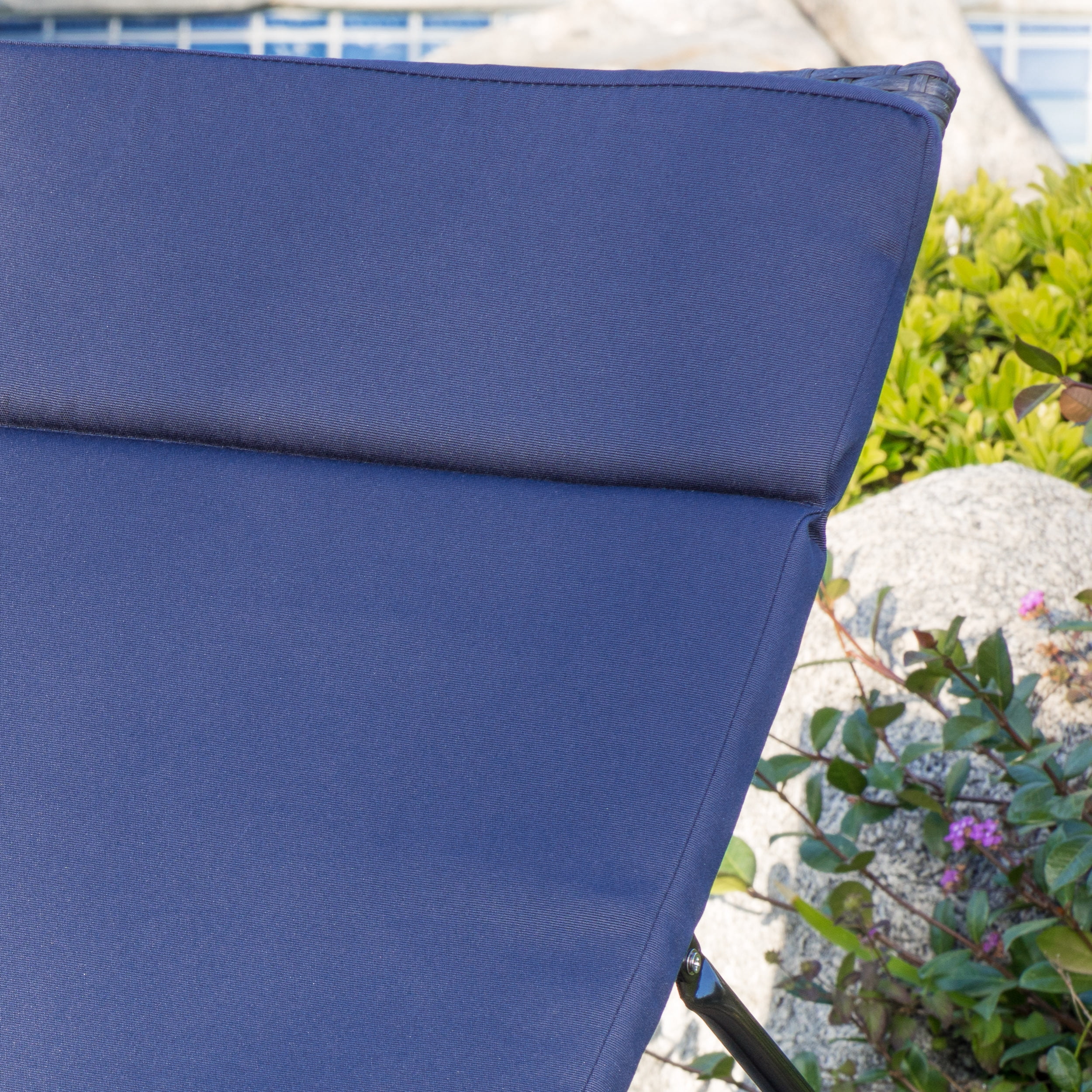 Anthony Outdoor Wicker Adjustable Chaise Lounge with Cushion, Grey