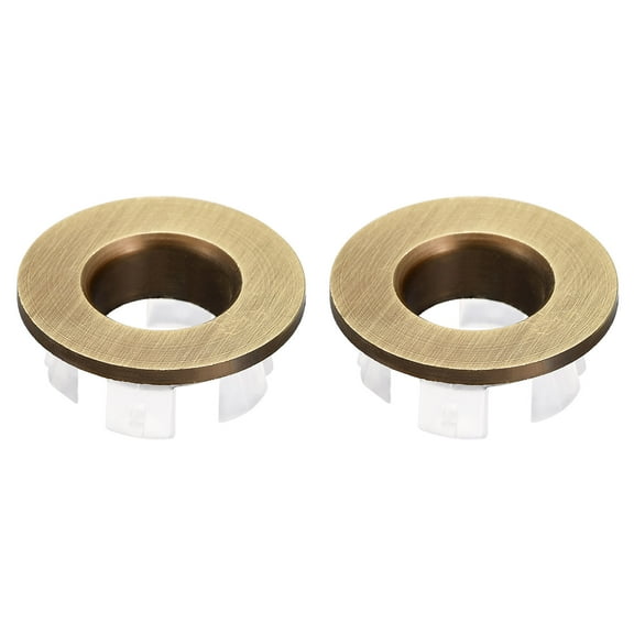 Uxcell 2 Pack 25.3mm Sink Trim Overflow Cover Ring Round Hole Insert in Caps Bronze