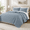 Adriatic Blue-King, variant on Ton Quilt Set Size Denim Blue Pre-washed Bedspreads Coverlet In Geometric Pattern Cozy Lightweight Stdecorative Bedding Cover Wit