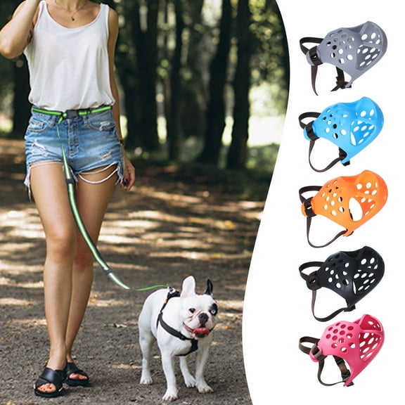 Anti-Bite Dog Muzzle,Short-Billed Rubber Muzzle,Breathable Design,Secure Straps for Small Breeds,Training Aid,Non-Slip Comfort Muzzle,Pet Safety Gear|Plastic,Black,MIANHT
