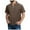 Coffee, variant on MIXUE Shirts For Men Summer Solid Color Round Neck Button Short Sleeve Pockets Fashion Casual Pullover Tops T Shirts Sportswear,Black,S