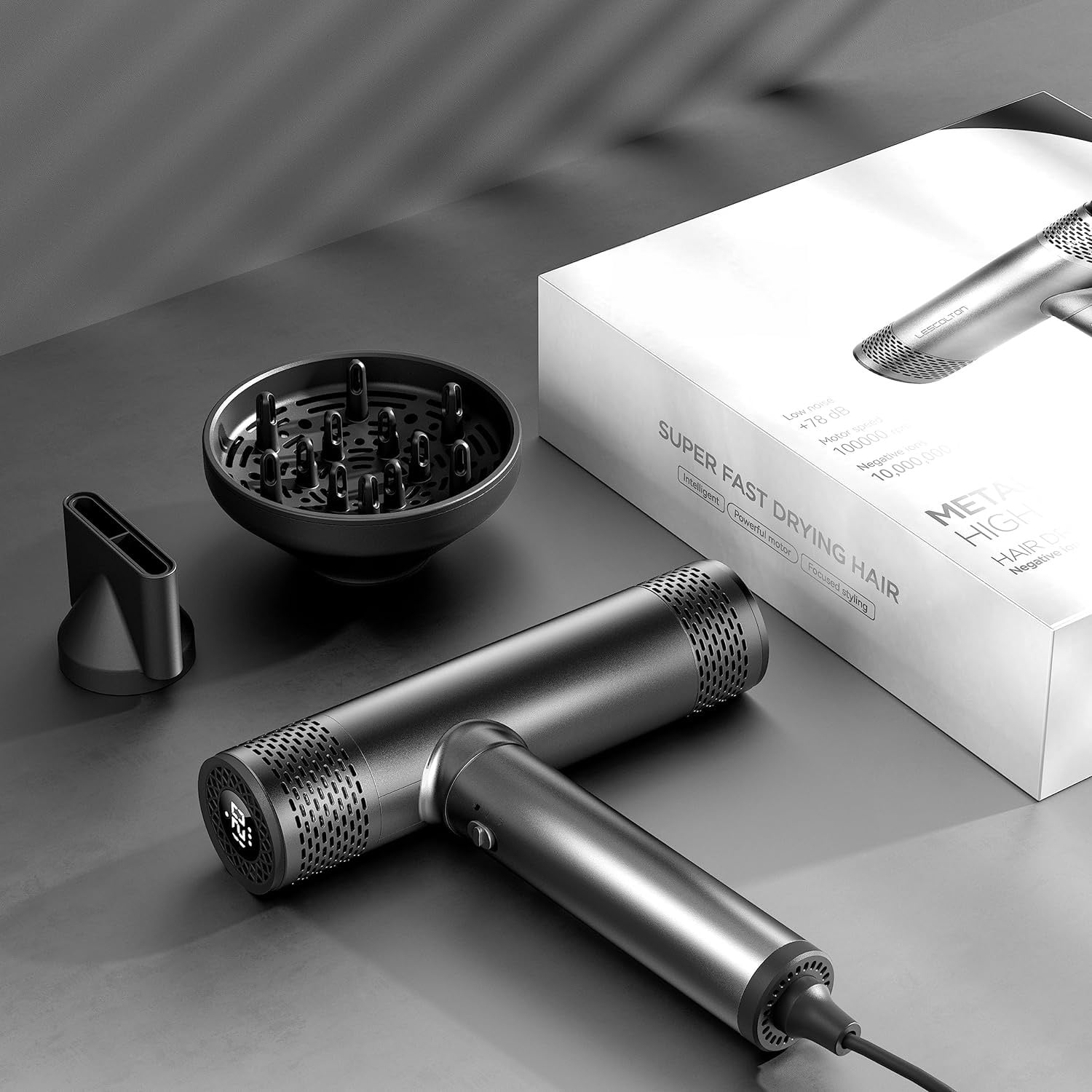 LEMULEGU Ionic Hair Brush Dryer, Hot Cold Air, High Heat for Curls, Size 7.7*1.7*7.3