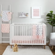 Little Star Organic Pure Organic Cotton Crib Bedding Set, 3 Pc, Pink-Modern Blush