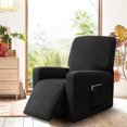 thumbnail image 2 of Stretch Recliner Chair Cover with Side Pocket, Polyester and Spandex Upgrade Pattern Couch Covers, Dog Cat Pet Slipcovers Furniture Protectors, Machine Washable, 2 of 6