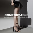 thumbnail image 5 of ElElax Nude Heels for Women Open Toe Ankle Strap High Heel Sandals 4 Inches Tall High Heels Sandal for Wedding, Party, Prom,Summer Sandals, Black, Size 10, 5 of 7