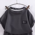 thumbnail image 6 of Gibobby Toddler Kids Baby Boy Summer Clothes Sets 18 24 Months 2T 3T 4T 5T 6T 7T 8T 9T 10T Waffle Short Sleeve Tops Shorts Little Kids Outfits,Grey,2-3 Years, 6 of 6