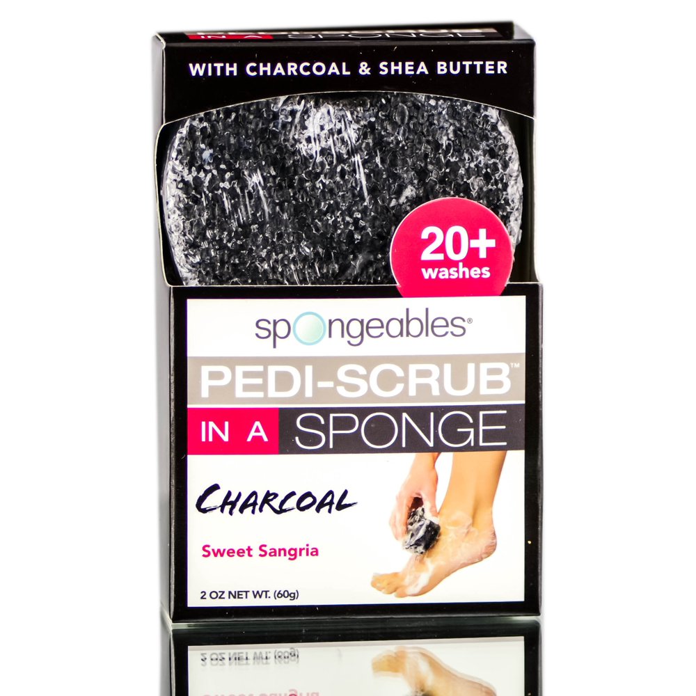 Spongeables sangria pedi scrub Spongeables Pedi-Scrub Sponge - Charcoal Sweet Sangria - Walmart.com