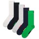 thumbnail image 1 of Happy Socks calcetines unisex, paquete de 5 - Solid Socks, mezcla de algodón, color sólido Verde/Negro/Gris/Blanco 36-40 (UK 4-7), 1 of 6