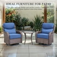 thumbnail image 4 of Opohoro Outdoor Swivel Rocker Patio Chairs with 6 inch Thick Cushions, High Back Wicker Outdoor Swivel Chairs with Table, Patio Swivel Glider Chairs for Porch Garden Balcony, 4 of 12