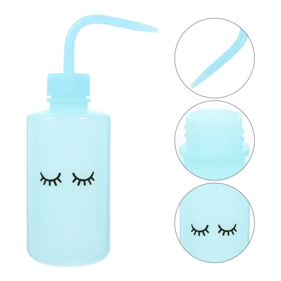 HONMEET 2Pcs Eyelash Washing Bottles Blue Squeeze Bottles for Liquids with Durable Flexible Material