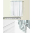 thumbnail image 5 of Bluish Green Stripes Tie Up Curtains for Kitchen Bathroom Bedroom Windows 63 Inch Length, Geometric Vertical Linens Modern Minimalism Balloon Drape Curtains Shade Rod Pocket Curtain Panel, 52"x45", 5 of 7