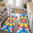 thumbnail image 2 of Colorful Rainbow Tie Dye Spiral Pattern Kitchen Rugs Sets Of 3,Kitchen Runner Rugs Non Skid Washable,Decorative Kitchen Floor Mats for Kitchen,Sink,Laundry,17"x30"+ 17"x47" + 17"x59", 2 of 6