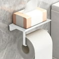 thumbnail image 6 of No-Drill Bathroom Toilet Paper Holder, Self-Adhesive Wall-Mounted Tissue Storage Rack, Compact Toilet Roll Box, 6 of 6